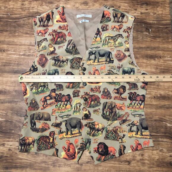 Anne Pinkerton Silk Animal Print Vest | Women’s Size Large - Picture 6 of 8